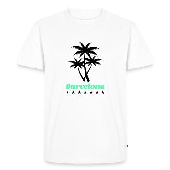 Barcelone - T-shirt Premium bio Homme - blanc - Devant - Nico (187cm)