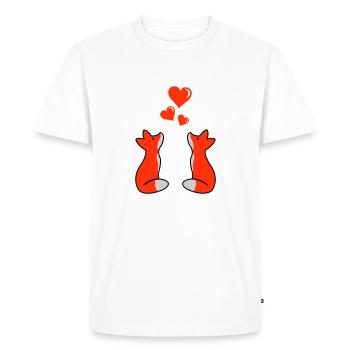 Foxes in Love 02 - Men's Premium Organic T-Shirt - white - Front - Nico (187cm)