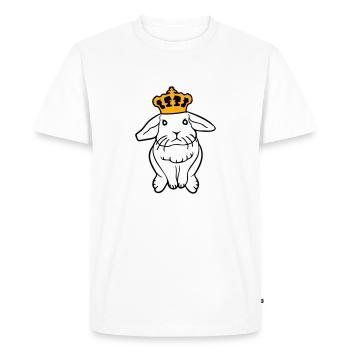 Couronne de lapin royal Roi Reine Prince Princesse - T-shirt Premium bio Homme - blanc - Devant - Nico (187cm)