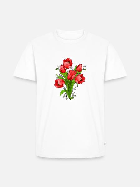 Blumen - Männer Premium Bio T-Shirt - Weiß