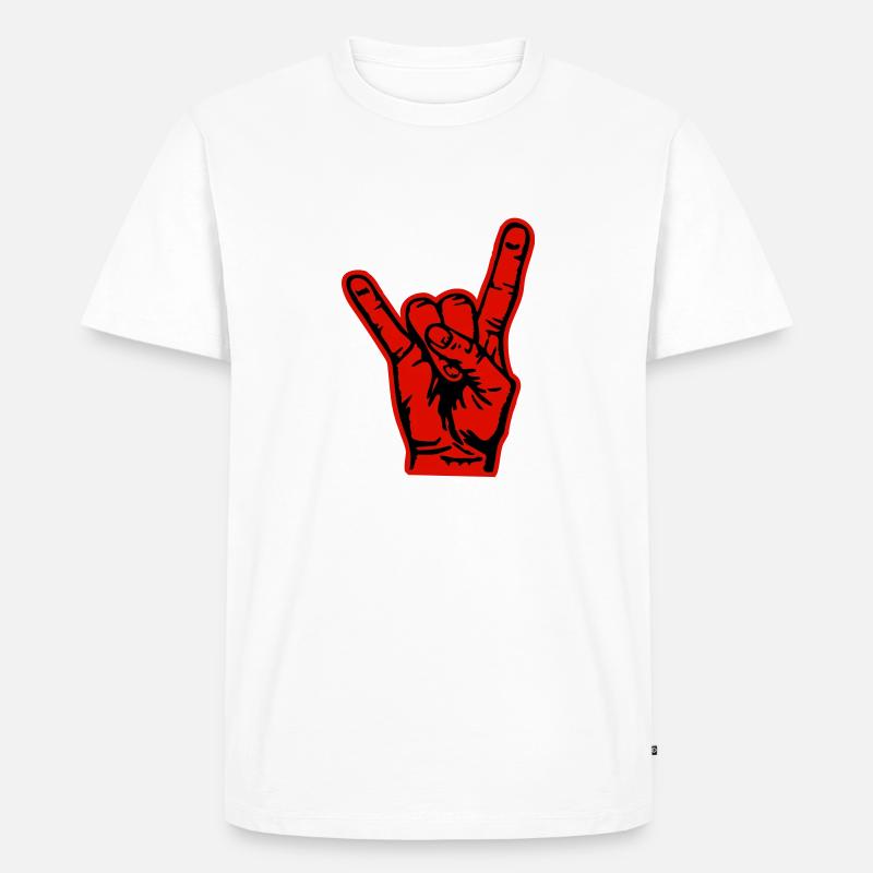 pommesgabel - Männer Premium Bio T-Shirt - Weiß
