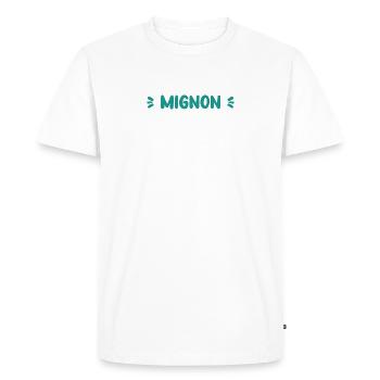 Mignon - T-shirt Premium bio Homme - blanc - Devant - Nico (187cm)