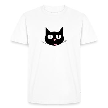 Chat mignon, matou au nez en forme de cœur - T-shirt Premium bio Homme - blanc - Devant - Nico (187cm)