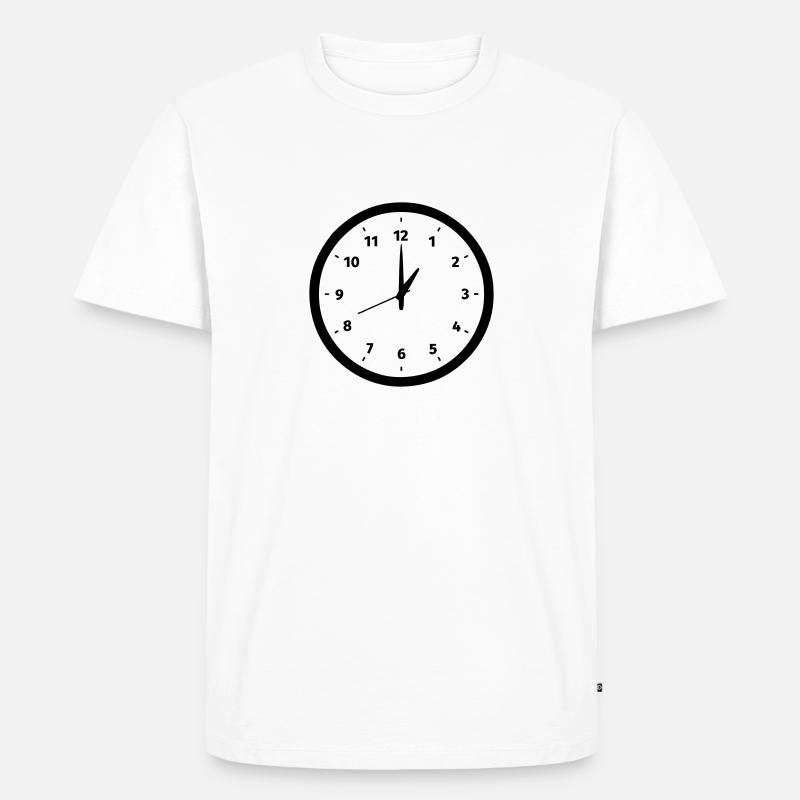 Uhr - Männer Premium Bio T-Shirt - Weiß