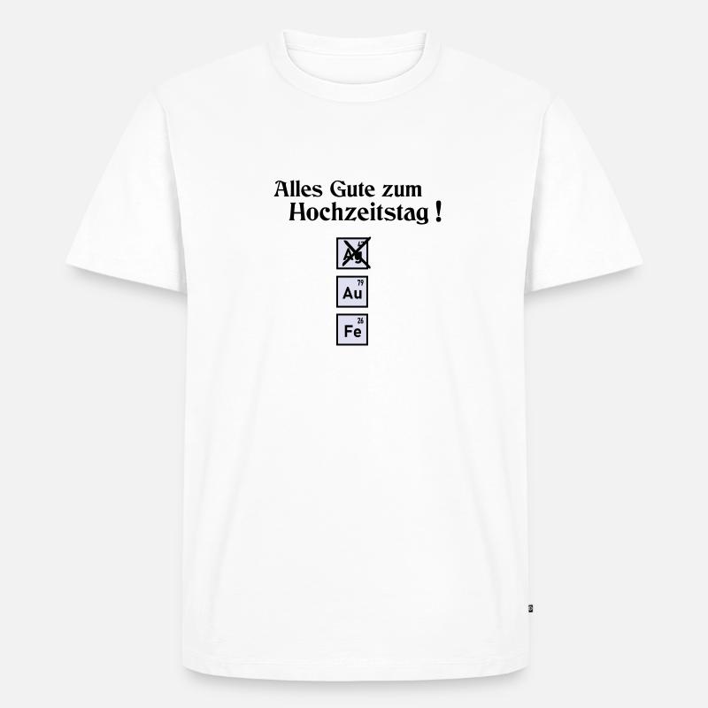 Hochzeitstag Elemente Silber - Männer Premium Bio T-Shirt - Weiß
