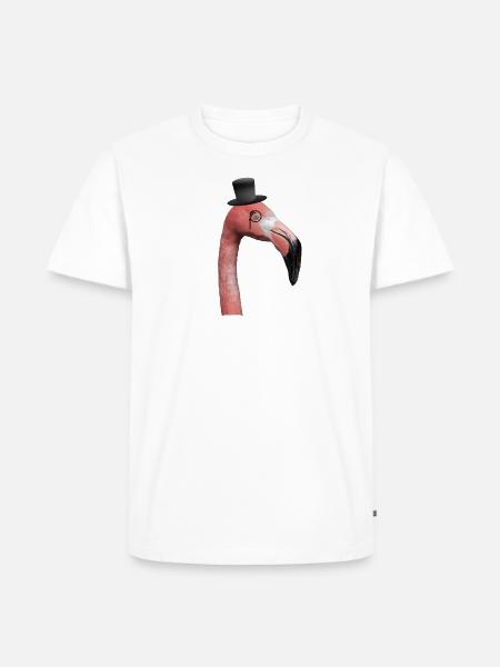 Flamingo Sir - Männer Premium Bio T-Shirt - Weiß