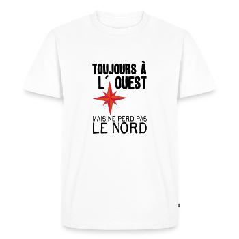 citation toujours ouest perd pas nord rose vents h - T-shirt Premium bio Homme - blanc - Devant - Nico (187cm)