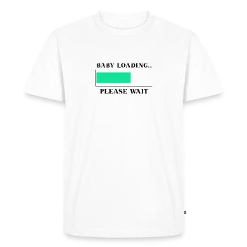 Pregnant Baby loading please wait gift idea - Men's Premium Organic T-Shirt - white - Front - Nico (187cm)
