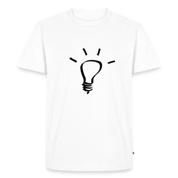 Ampoule idée cadeau - T-shirt Premium bio Homme - blanc - Devant - Nico (187cm)