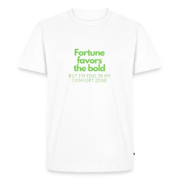 La fortune sourit aux audacieux - T-shirt Premium bio Homme - blanc - Devant - Nico (187cm)