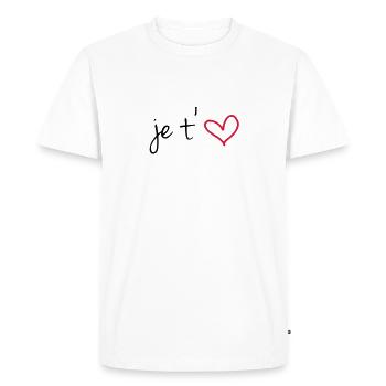 Je t'aime - T-shirt Premium bio Homme - blanc - Devant - Nico (187cm)