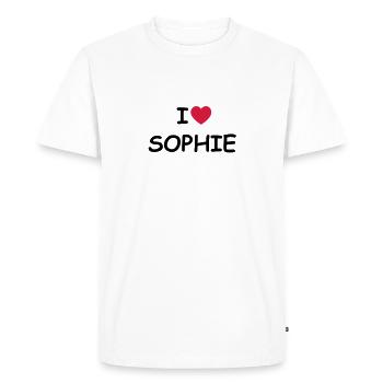 J'aime Sophie - T-shirt Premium bio Homme - blanc - Devant - Nico (187cm)