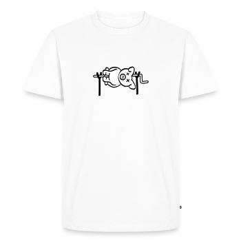 Pig Barbecue - Men's Premium Organic T-Shirt - white - Front - Nico (187cm)