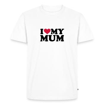 I love my Mum - T-shirt Premium bio Homme - blanc - Devant - Nico (187cm)