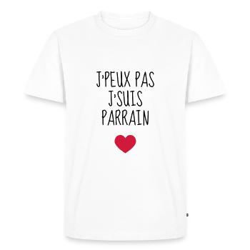 Parrain / Oncle / Tonton / Famille / Filleul - T-shirt Premium bio Homme - blanc - Devant - Nico (187cm)