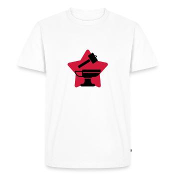 forgeron / forge / metal / forger / marteau - T-shirt Premium bio Homme - blanc - Devant - Nico (187cm)