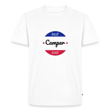 camping / campeur / campeuse / scout - T-shirt Premium bio Homme - blanc - Devant - Nico (187cm)