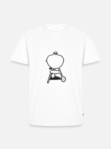 Kugelgrill - Männer Premium Bio T-Shirt - Weiß