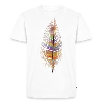 colored feather - Men's Premium Organic T-Shirt - white - Front - Nico (187cm)