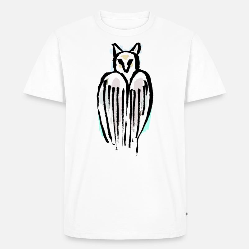 Eule - Männer Premium Bio T-Shirt - Weiß