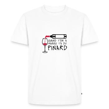quand marre pinard bouteille vin alcool - T-shirt Premium bio Homme - blanc - Devant - Nico (187cm)