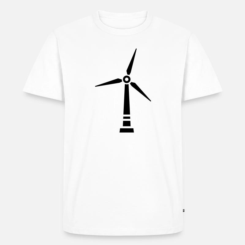 Windrad - Männer Premium Bio T-Shirt - Weiß