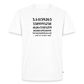 Pi Number Circle Number Math Gift Idea Funny Funny - Men's Premium Organic T-Shirt - white - Front - Nico (187cm)