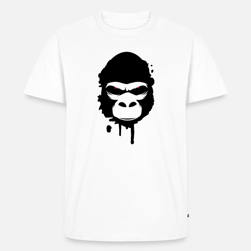 Ein Gorilla Kopf Graffiti - Männer Premium Bio T-Shirt - Weiß