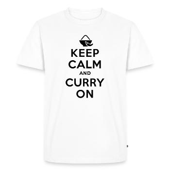 Keep calm and curry on - T-shirt Premium bio Homme - blanc - Devant - Nico (187cm)