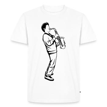 Saxophone Boy - T-shirt Premium bio Homme - blanc - Devant - Nico (187cm)