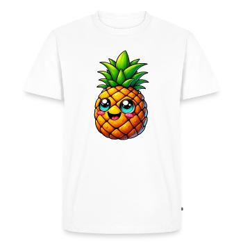 Ananas - T-shirt Premium bio Homme - blanc - Devant - Nico (187cm)