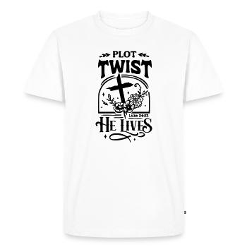 Rebondissement Il vit Pâques Chrétien - T-shirt Premium bio Homme - blanc - Devant - Nico (187cm)