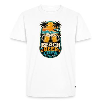 Beach Beer Crew Shirt - Men's Premium Organic T-Shirt - white - Front - Nico (187cm)
