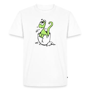 Baby Dinosaur - Men's Premium Organic T-Shirt - white - Front - Nico (187cm)