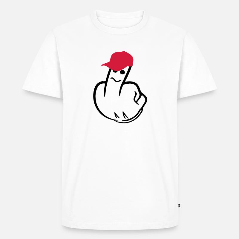 mittelfinger - Männer Premium Bio T-Shirt - Weiß