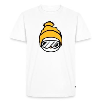 kueken kopf gesicht schnee winter vogel spass renn - Men's Premium Organic T-Shirt - white - Front - Nico (187cm)