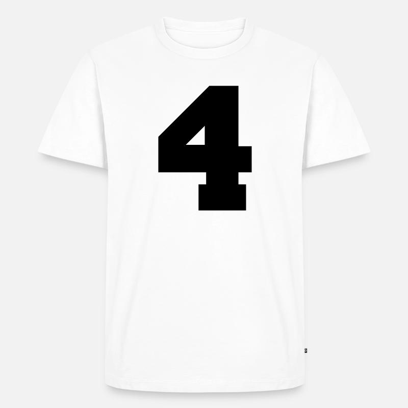 4 - Männer Premium Bio T-Shirt - Weiß