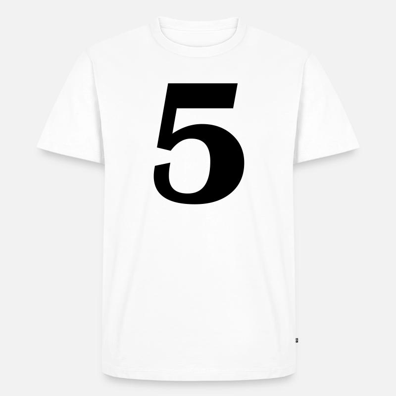 5 - Männer Premium Bio T-Shirt - Weiß