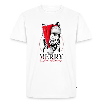 Père Noël Kai Ken joyeux Noël chiens chien Wilsigns - T-shirt Premium bio Homme - blanc - Devant - Nico (187cm)