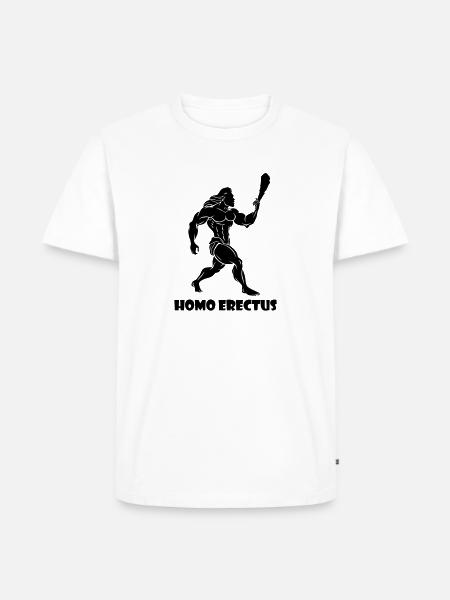 Prähistorischer Homo - Männer Premium Bio T-Shirt - Weiß