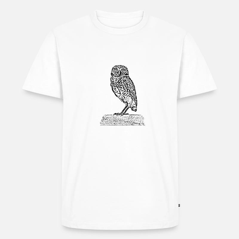 Eule dann - Männer Premium Bio T-Shirt - Weiß
