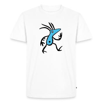 Créature bleue abstraite - T-shirt Premium bio Homme - blanc - Devant - Nico (187cm)