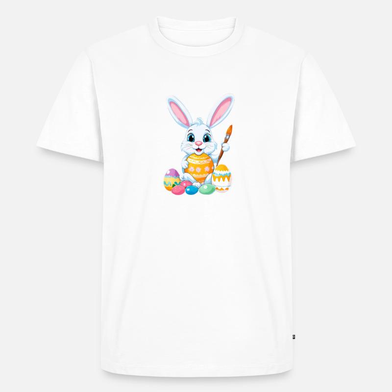 Easter bunny with Easter eggs - Men's Premium Organic T-Shirt - white