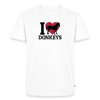 I love donkeys - Men's Premium Organic T-Shirt - white - Front - Nico (187cm)