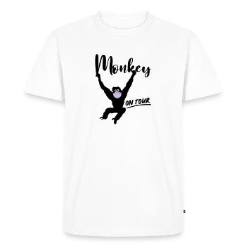 Monkey Monkey Mask Corona On Tour - Men's Premium Organic T-Shirt - white - Front - Nico (187cm)
