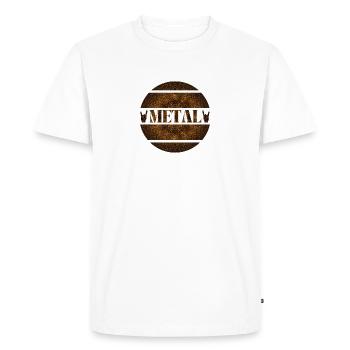 Explosion de métaux lourds en brun rouille - T-shirt Premium bio Homme - blanc - Devant - Nico (187cm)