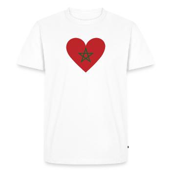 Cœur Maroc - T-shirt Premium bio Homme - blanc - Devant - Nico (187cm)