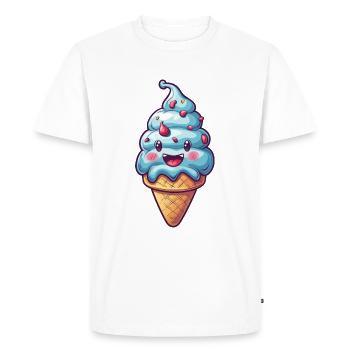 Smiling Ice Cream Creation - Men's Premium Organic T-Shirt - white - Front - Nico (187cm)