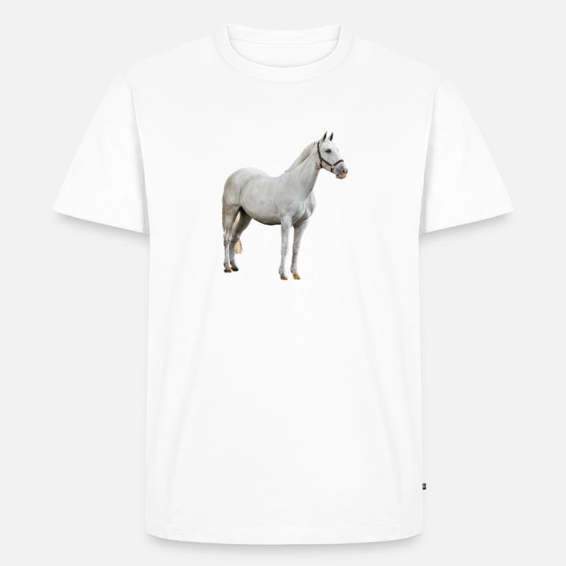 Pferd - Schimmel - Männer Premium Bio T-Shirt - Weiß