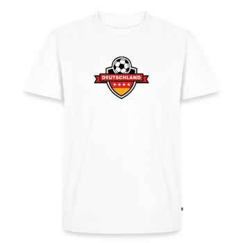 Armoiries de l’équipe allemande de football avec ballon - T-shirt Premium bio Homme - blanc - Devant - Nico (187cm)